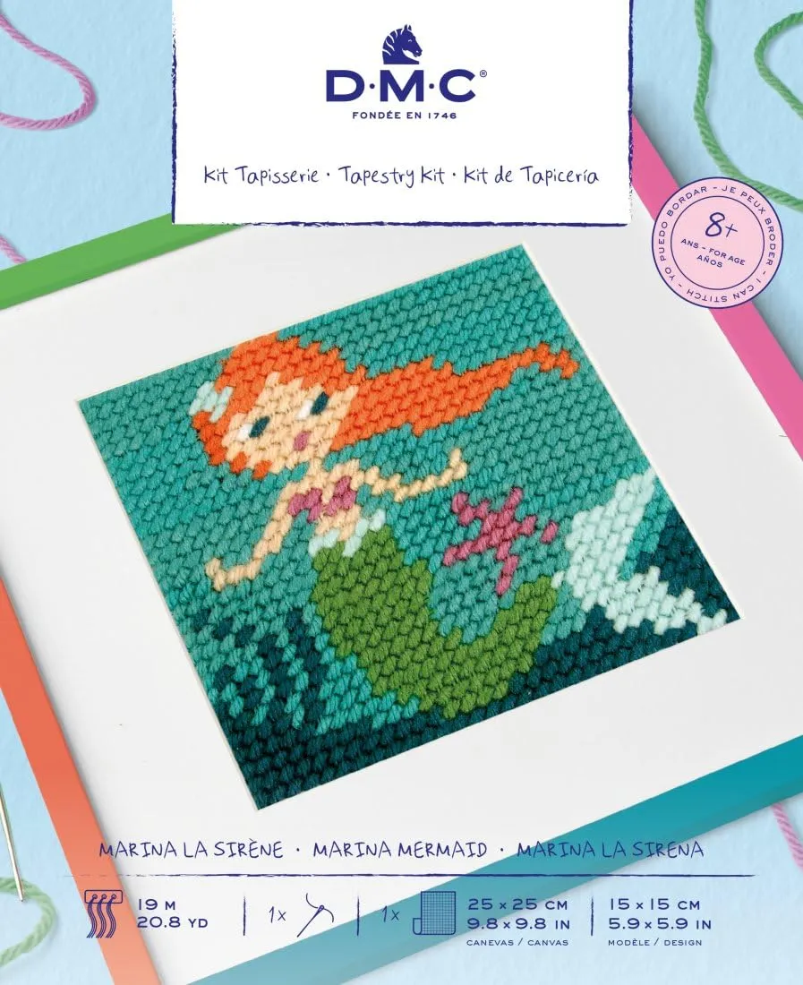 dmc-gift-of-stitch-marina-la-sirena-kit-arazzo-gobelin-facile-per-bambini image 1
