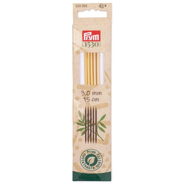 prym-1530-ferri-bamboo-a-doppia-punta-15-cm-3-00-mm image 1