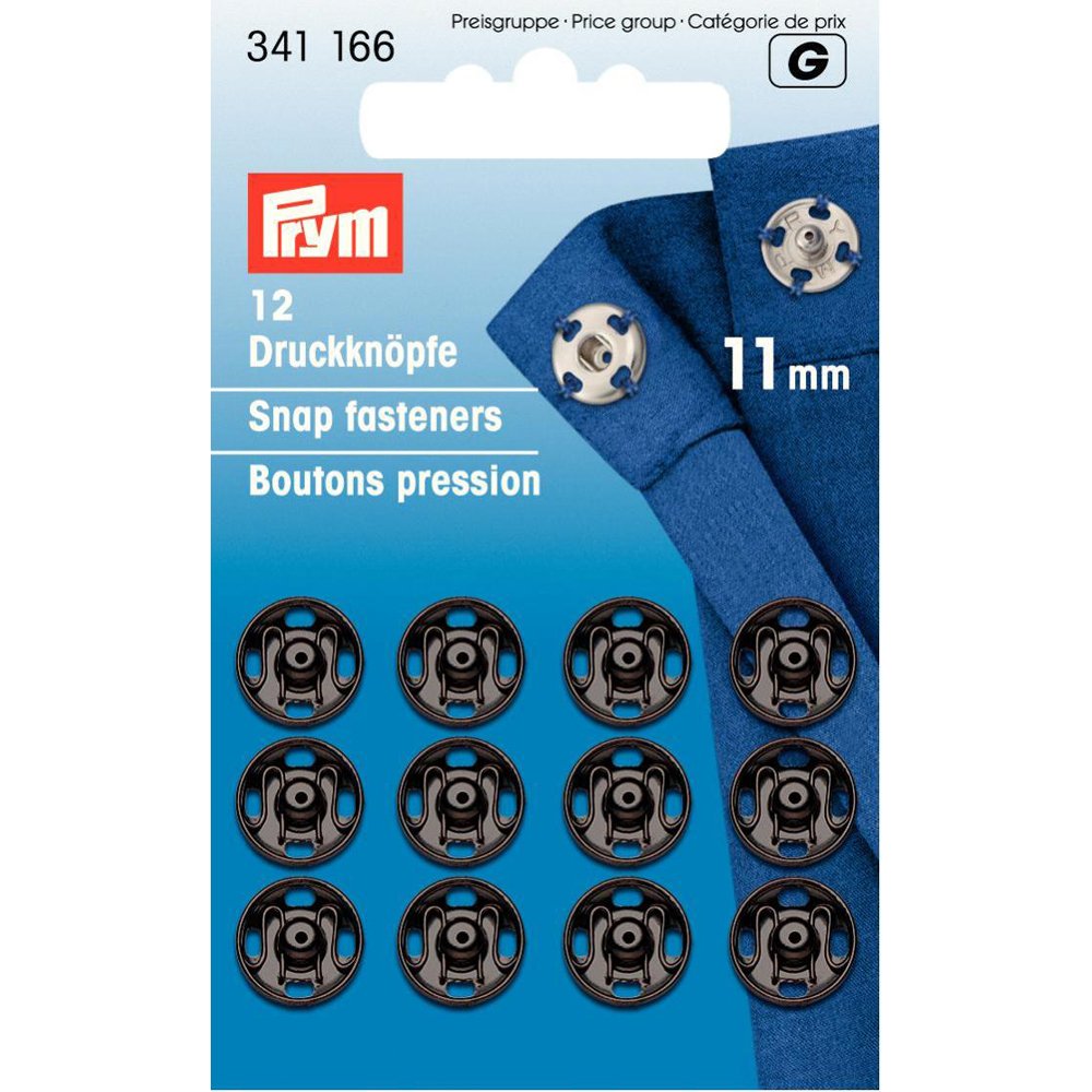 prym-bottoni-a-pressione-11-mm-neri-12-pezzi image 1