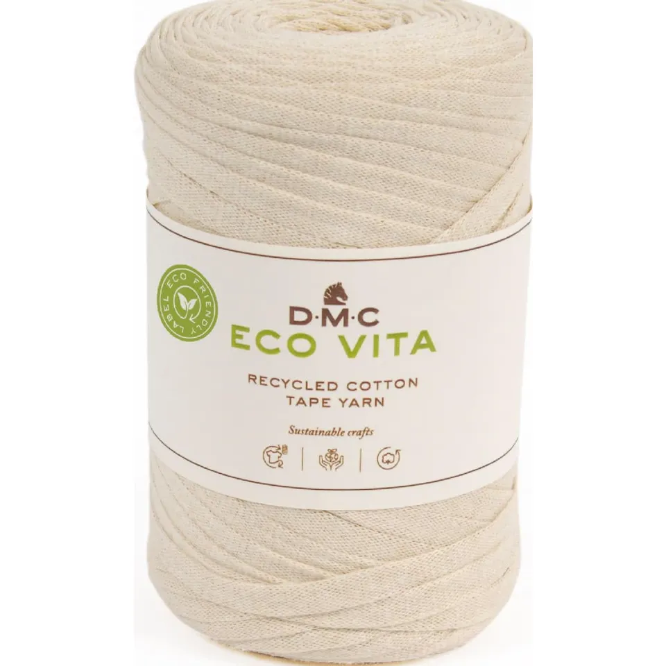 dmc-eco-vita-tape-filato-tubolare-cotone-riciclato-per-maglia-e-uncinetto image 1
