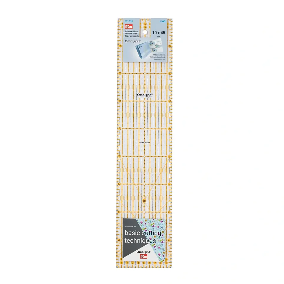 prym-omnigrid-righello-universale-trasparente-10-x-45-cm image 1