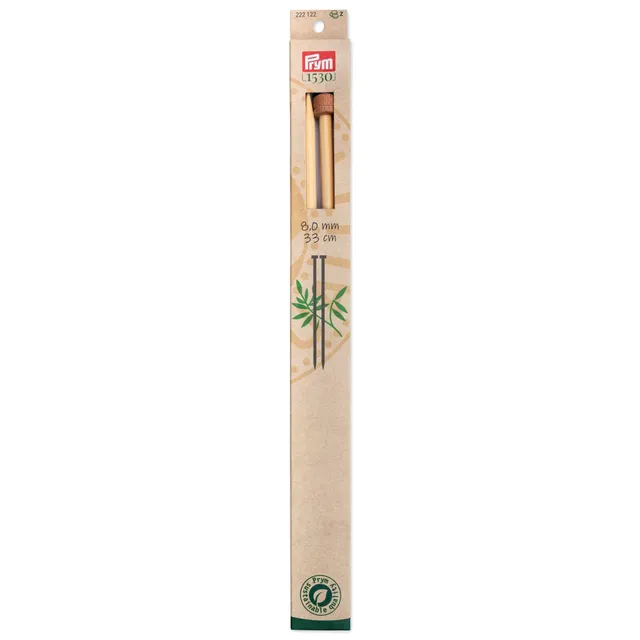 prym-1530-ferri-da-maglia-in-bamb-a-punta-singola-33-cm-8-00-mm-colore-naturale image 1