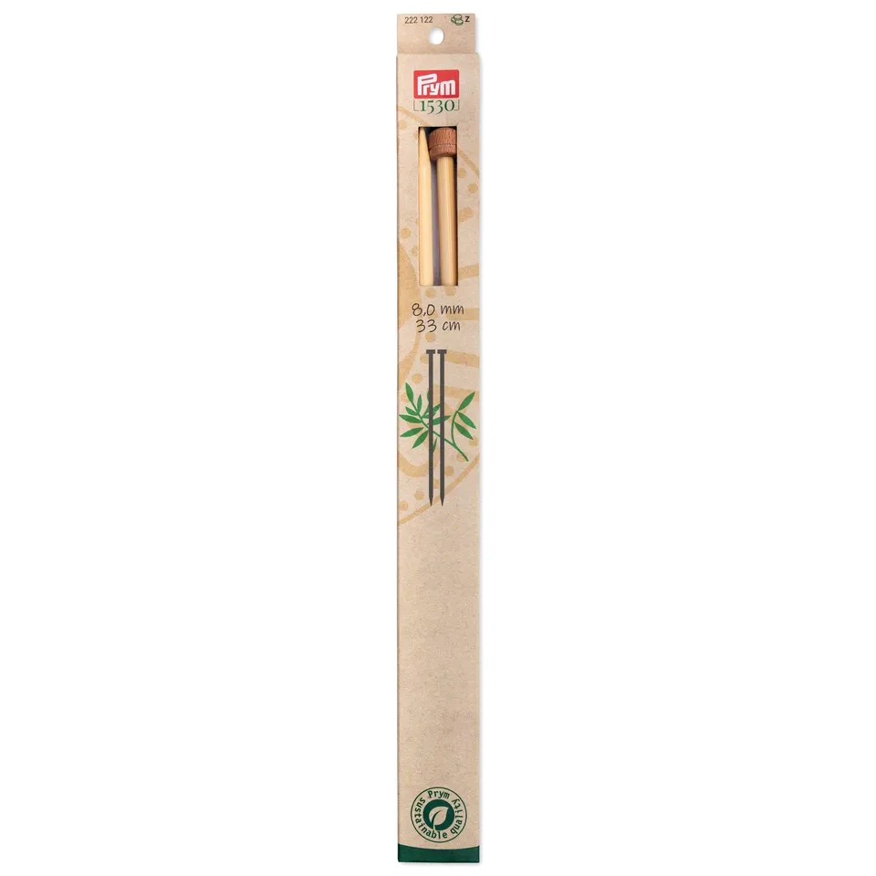 prym-1530-ferri-da-maglia-in-bamb-a-punta-singola-33-cm-8-00-mm-colore-naturale image 1