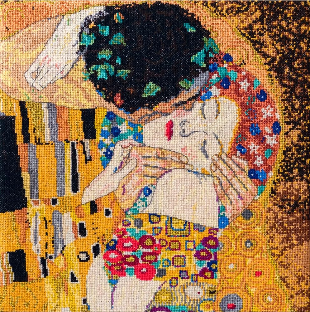 dmc-the-masters-collection-il-bacio-di-gustav-klimt-kit-punto-croce-avanzato image 1