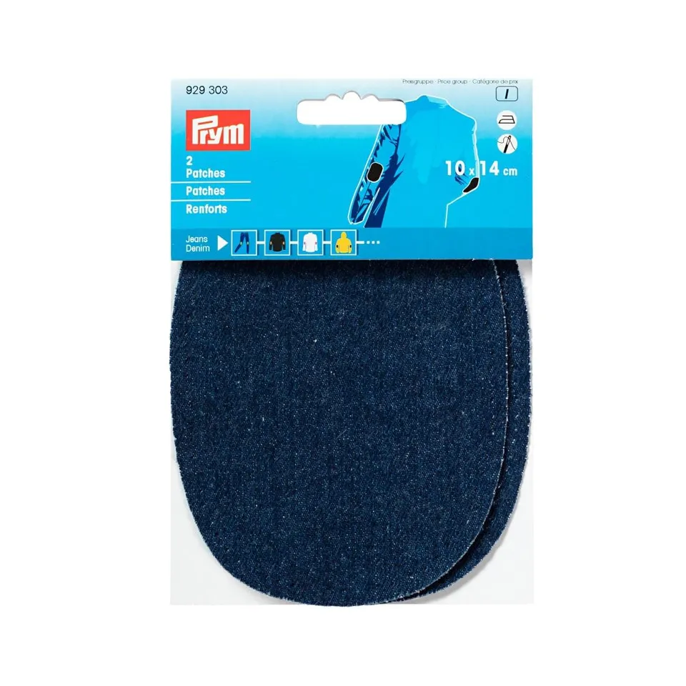 prym-toppe-jeans-da-stiro-pois-blu-scuro-10x14-cm-2-pezzi image 1