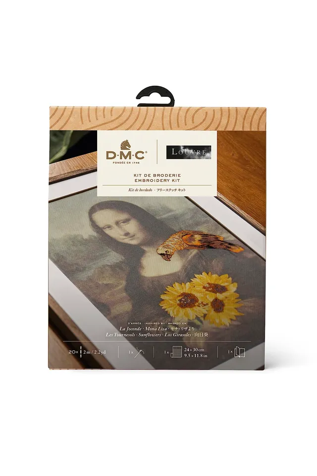 dmc-x-le-louvre-ispirato-a-la-gioconda-e-i-girasoli-kit-ricamo-avanzato image 1