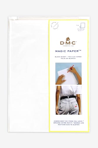 dmc-magic-paper-foglio-bianco-a4-carta-idrosolubile-autoadesiva-da-ricamo image 3