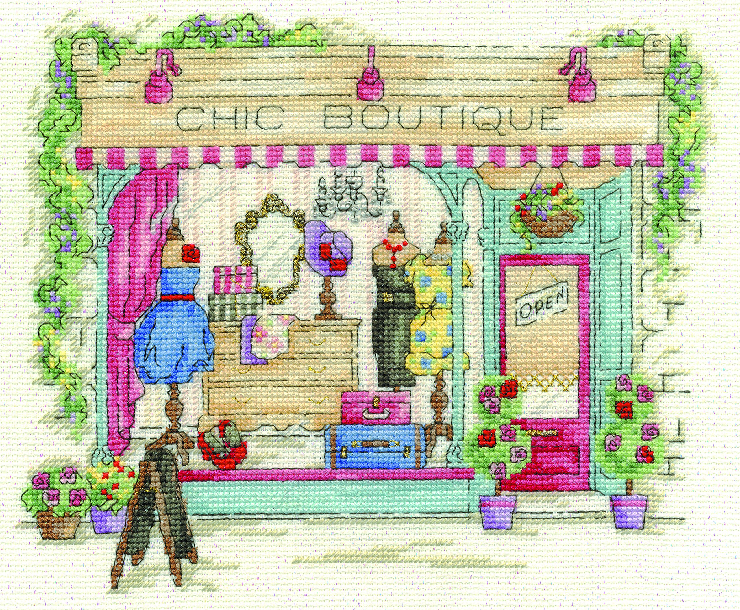 dmc-kit-boutique-chic-bk1543-punto-croce-aida-14-ct-completo image 1