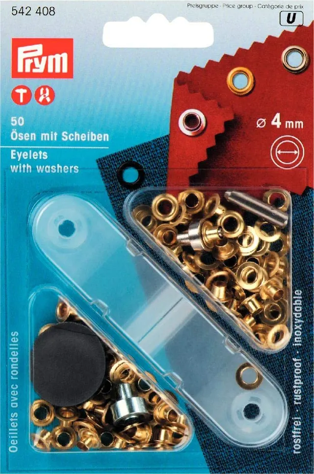 prym-occhielli-con-rondella-4-mm-oro-50-pezzi-con-strumento image 1
