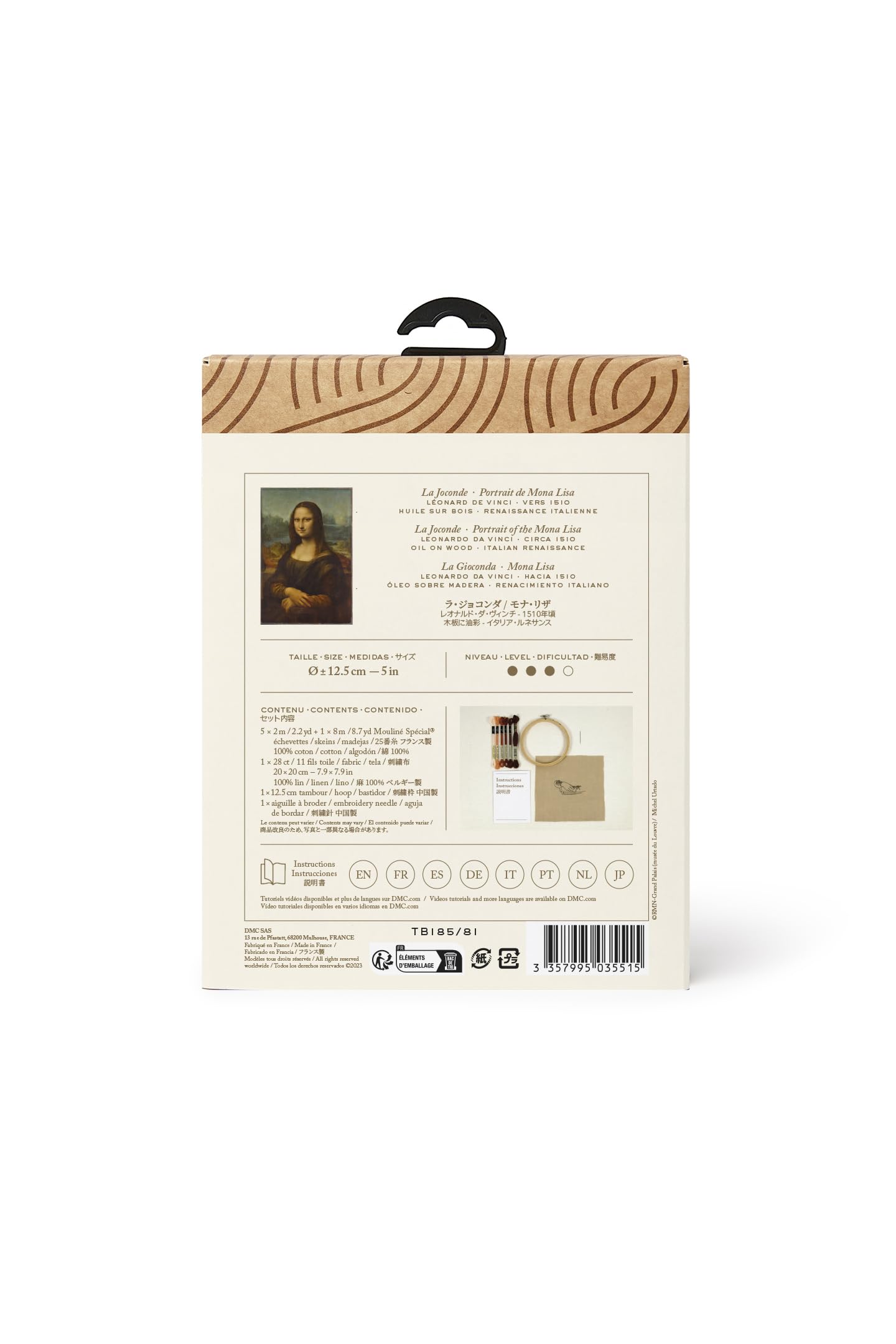 dmc-x-le-louvre-kit-ricamo-intermedio-la-gioconda-mani-di-leonardo-tb185-81 image 2