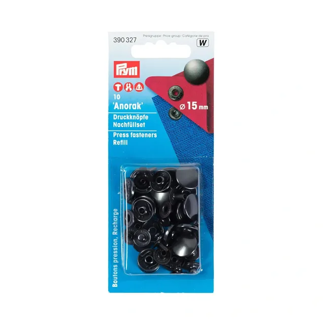 prym-anorak-bottoni-automatici-a-pressione-15-mm-bronzo-nero-10-pezzi image 1