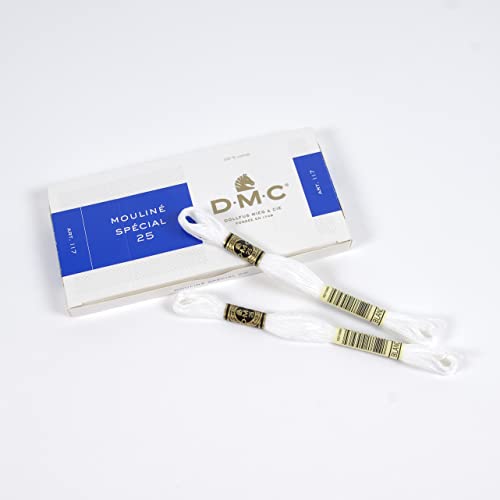 dmc-moulin-sp-cial-cotone-da-ricamo-bianco-117-blanc-8-7-m-confezione-12-matassi image 8