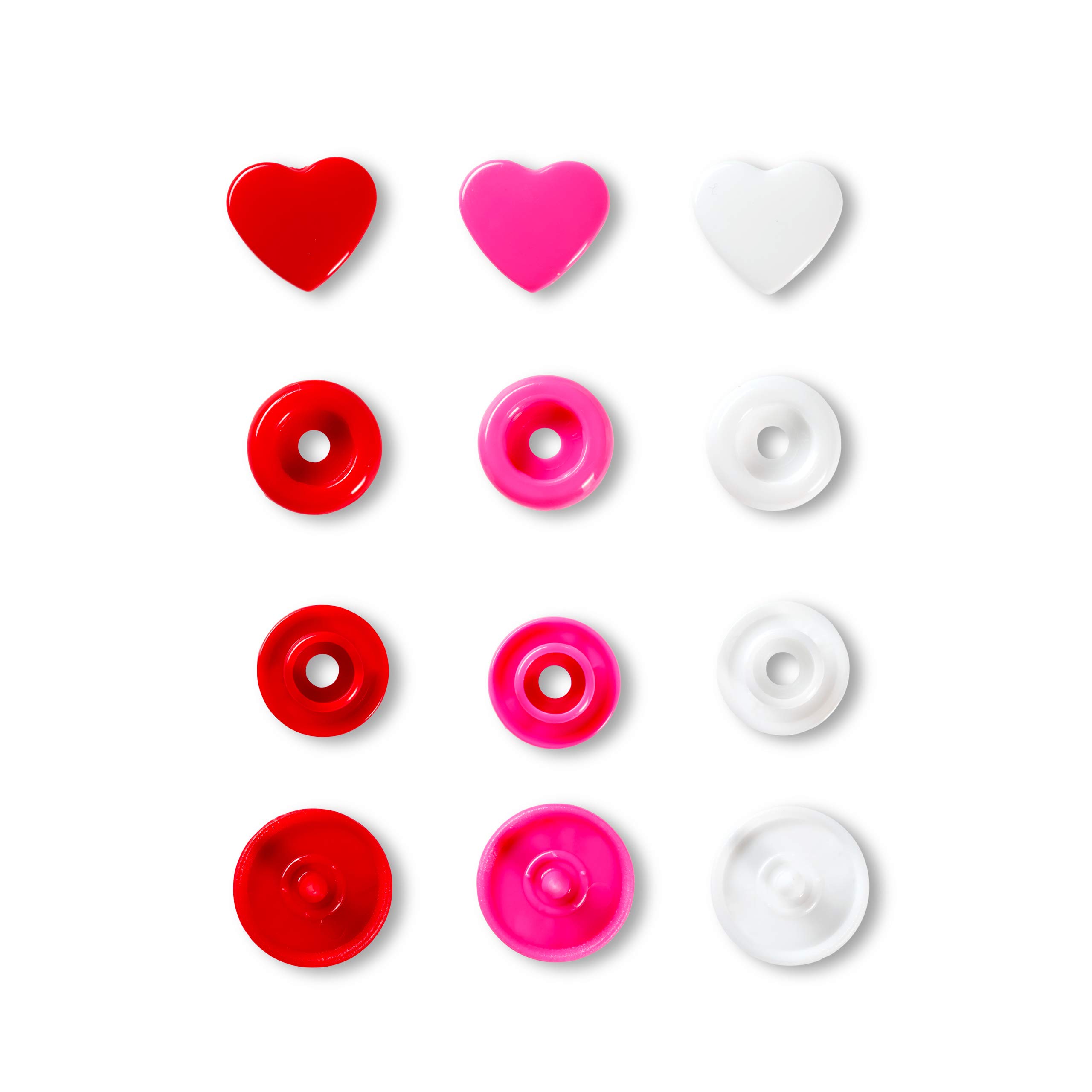 prym-love-bottoni-a-scatto-a-cuore-12-4-mm-30-pezzi-rosso-bianco-rosa image 2