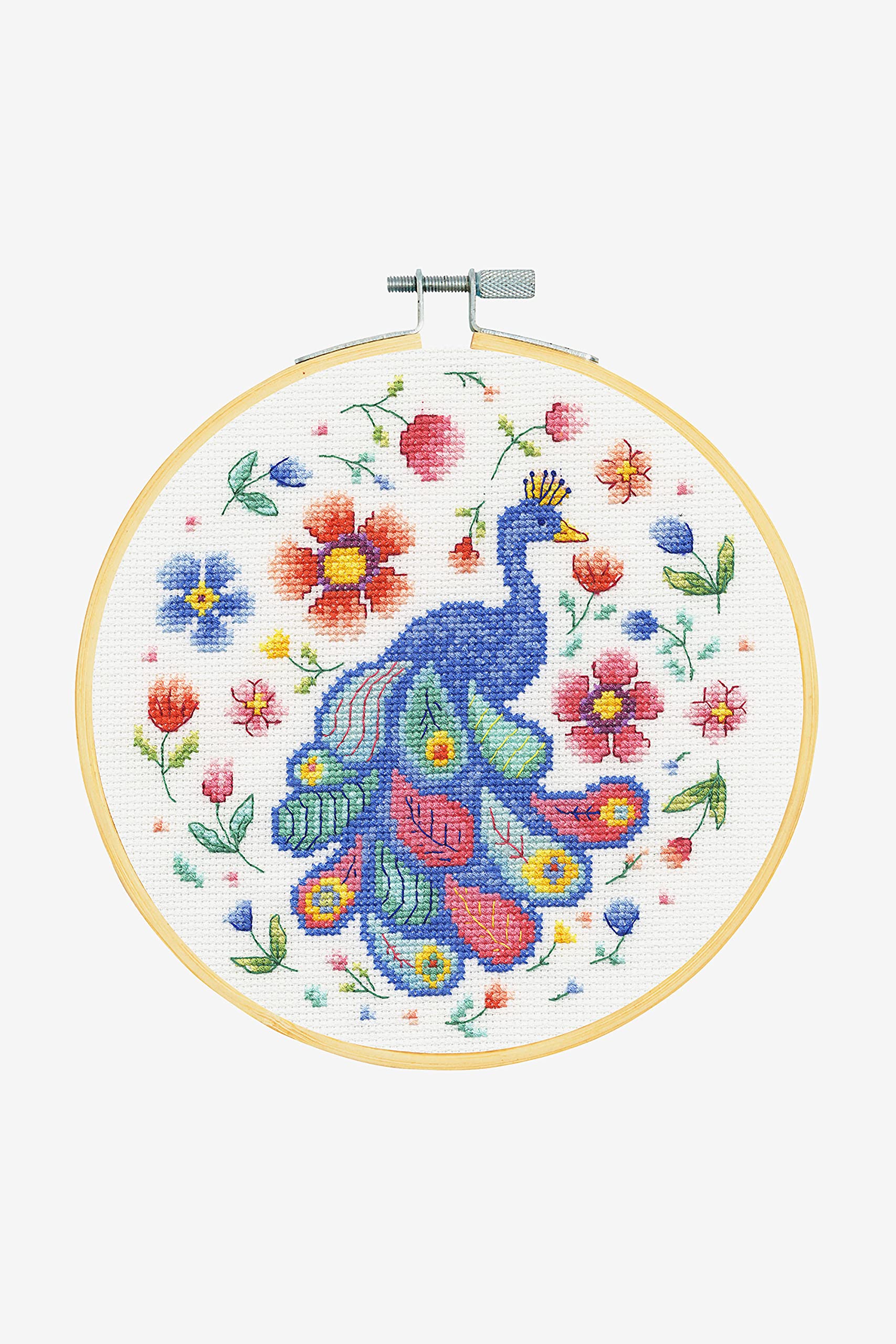 dmc-gift-of-stitch-kit-punto-croce-pavone-tra-i-fiori-aida-14-ct image 1