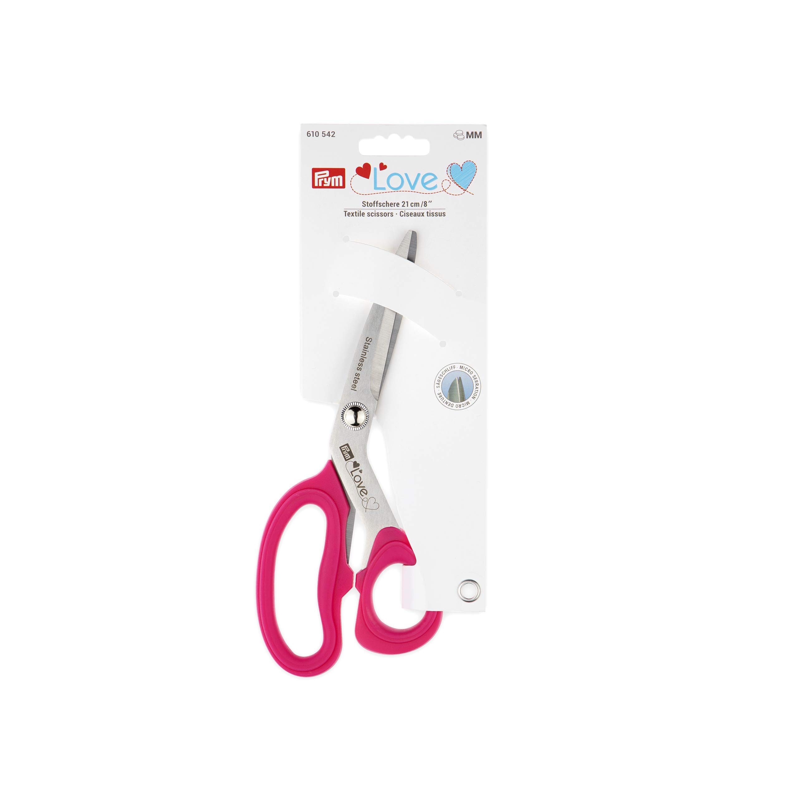 prym-love-forbici-tessuto-micro-dentatura-21cm-rosa image 1