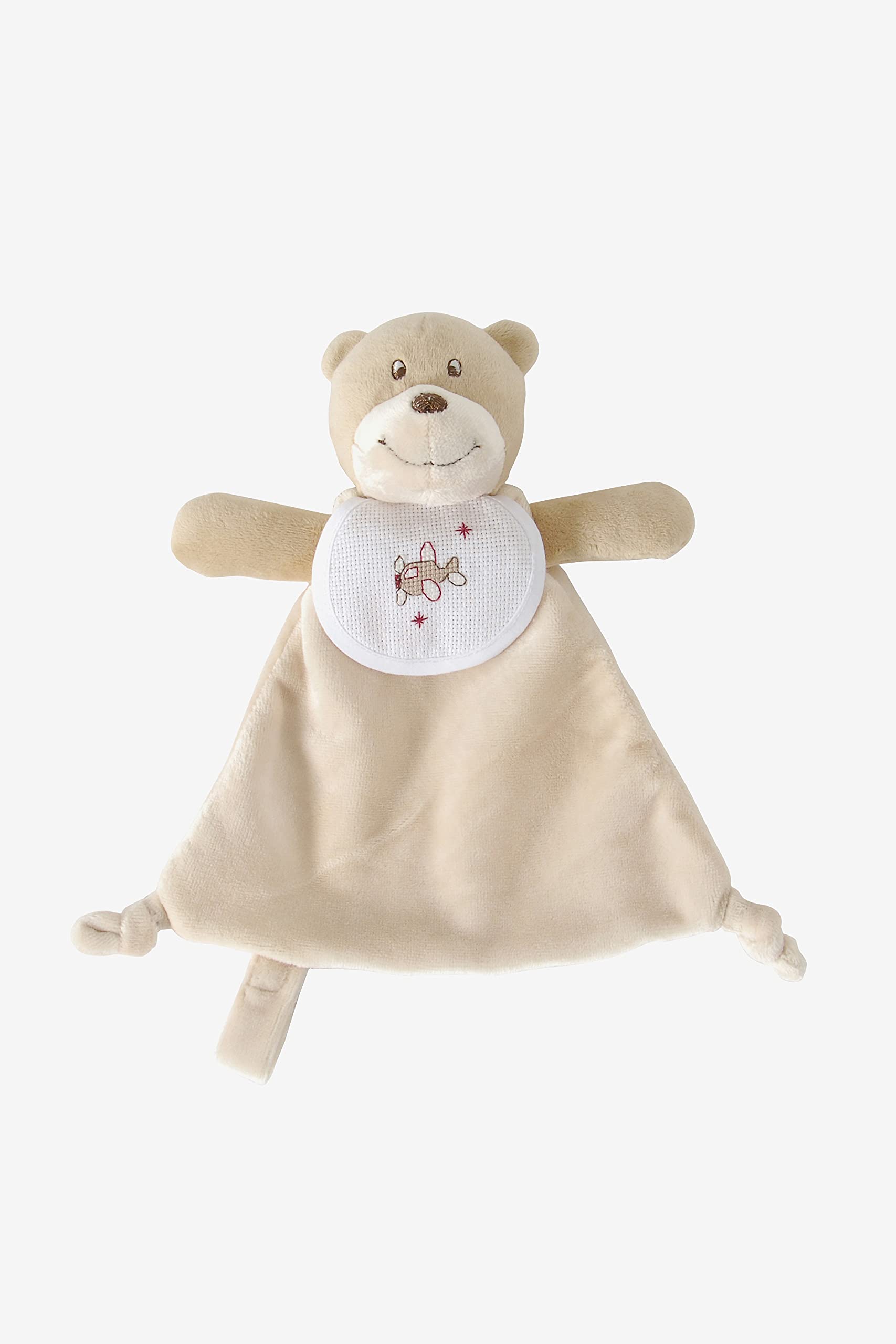 dmc-peluche-orso-teddy-20-cm-con-bavaglino-aida-da-ricamare-punto-croce image 1