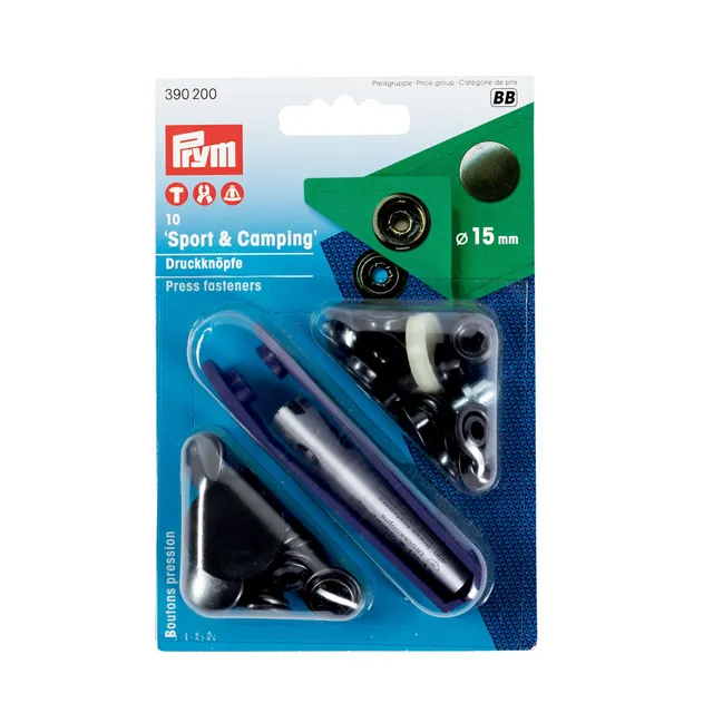 prym-sport-camping-bottoni-a-pressione-in-ottone-15-mm-neri-10-pezzi image 1