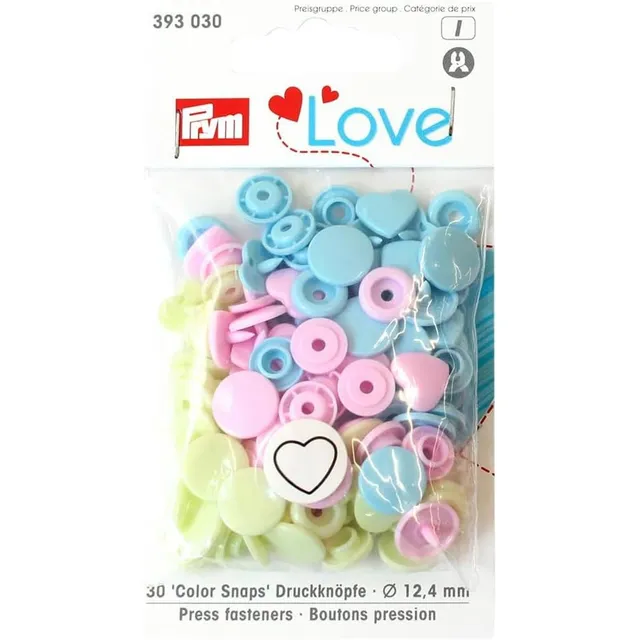 prym-love-colorsnaps-cuore-12-4-mm-bottoni-a-pressione-in-plastica-rosa-verde-az image 1