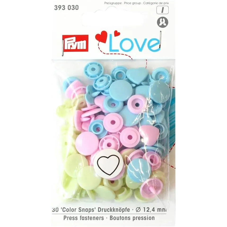 prym-love-colorsnaps-cuore-12-4-mm-bottoni-a-pressione-in-plastica-rosa-verde-az image 1