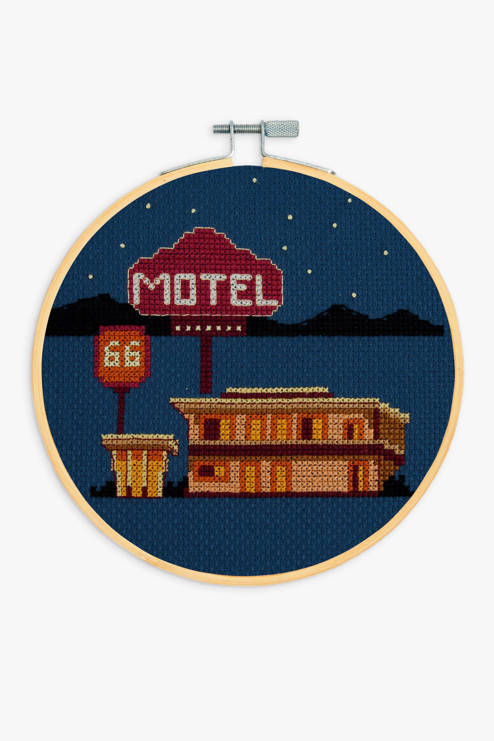 dmc-kit-punto-croce-il-sogno-americano-motel-con-telaio-15-cm image 1