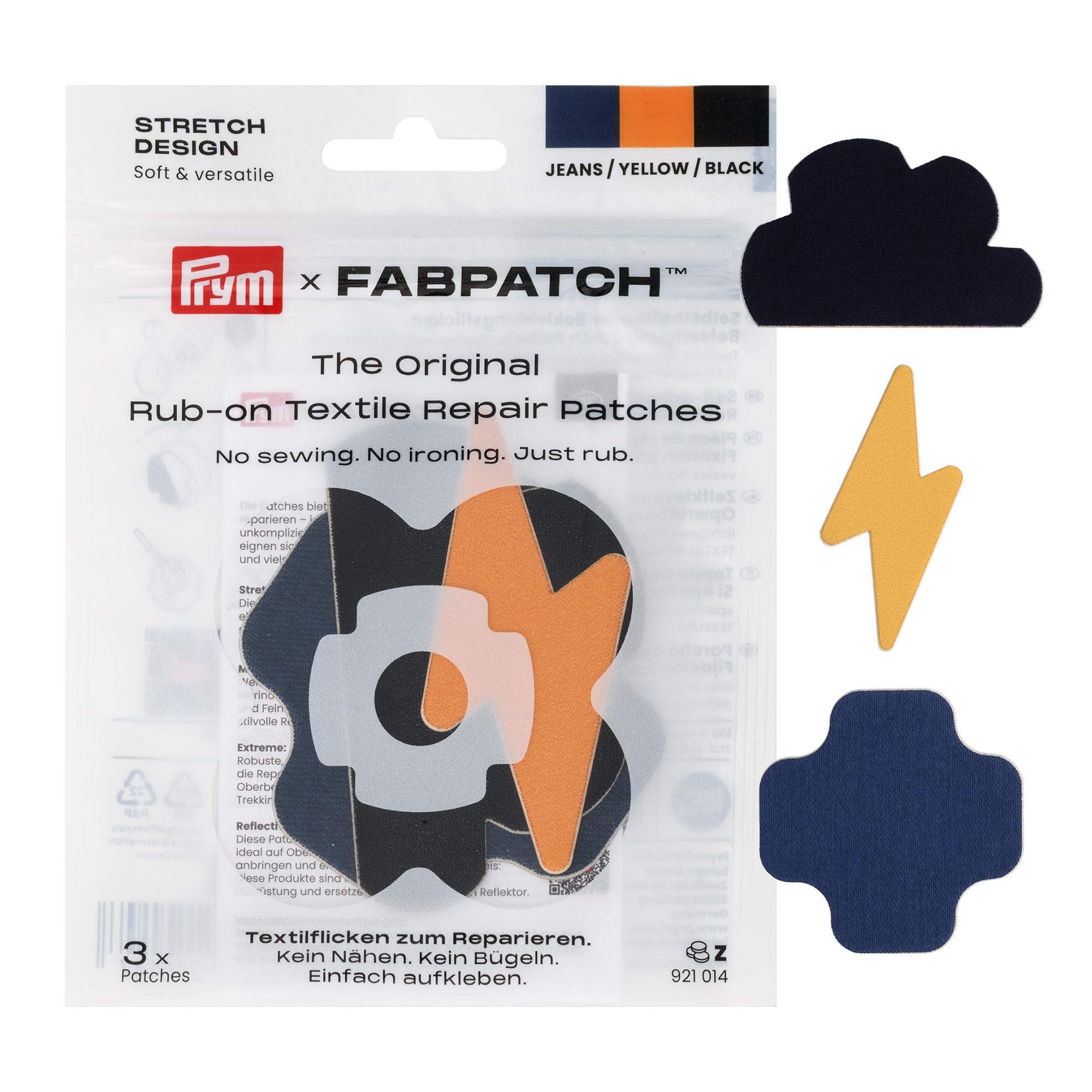 prym-921014-fabpatch-design-nuvola-toppe-autoadesive-elasticizzate-3-pezzi image 1