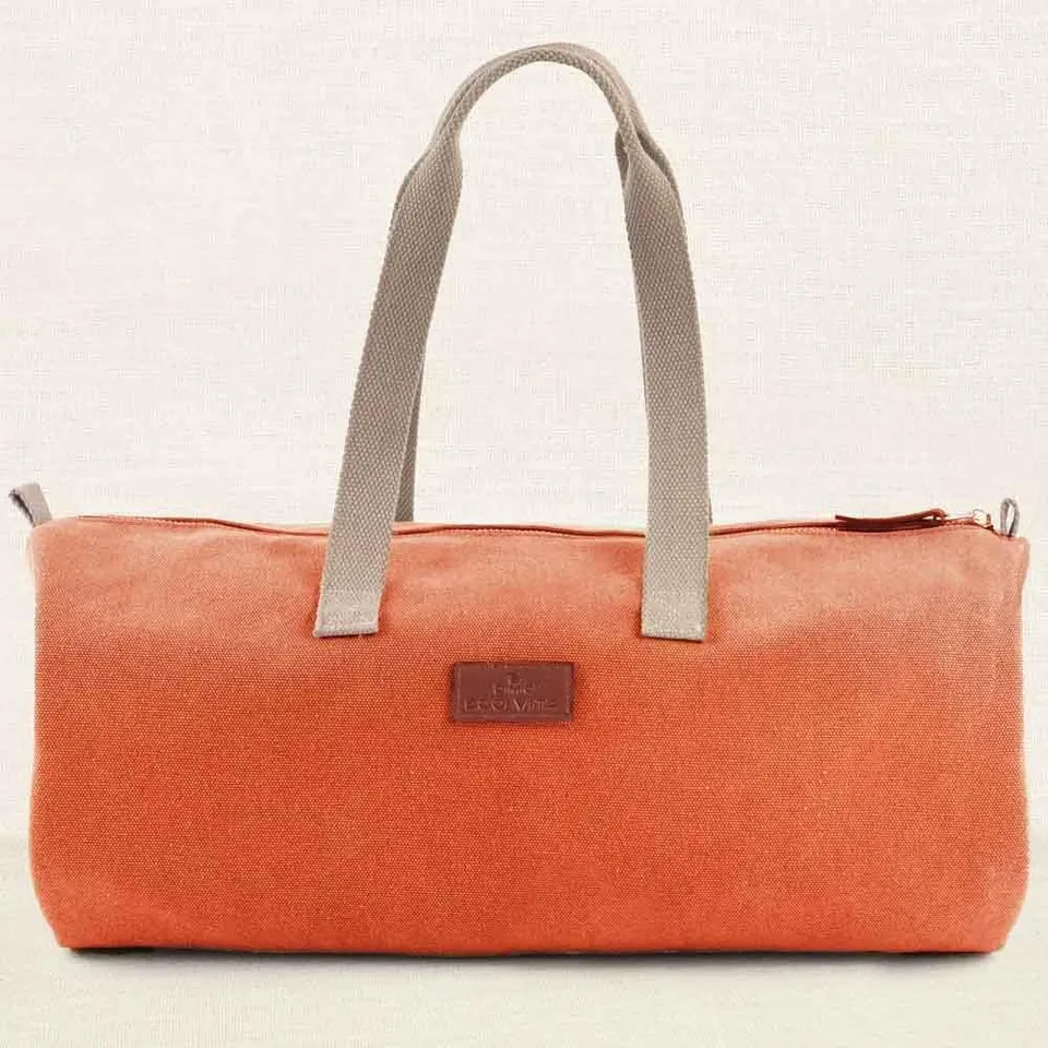 dmc-borsa-bowling-eco-vita-kaki-cru-e-terracotta-cru-con-zip image 1