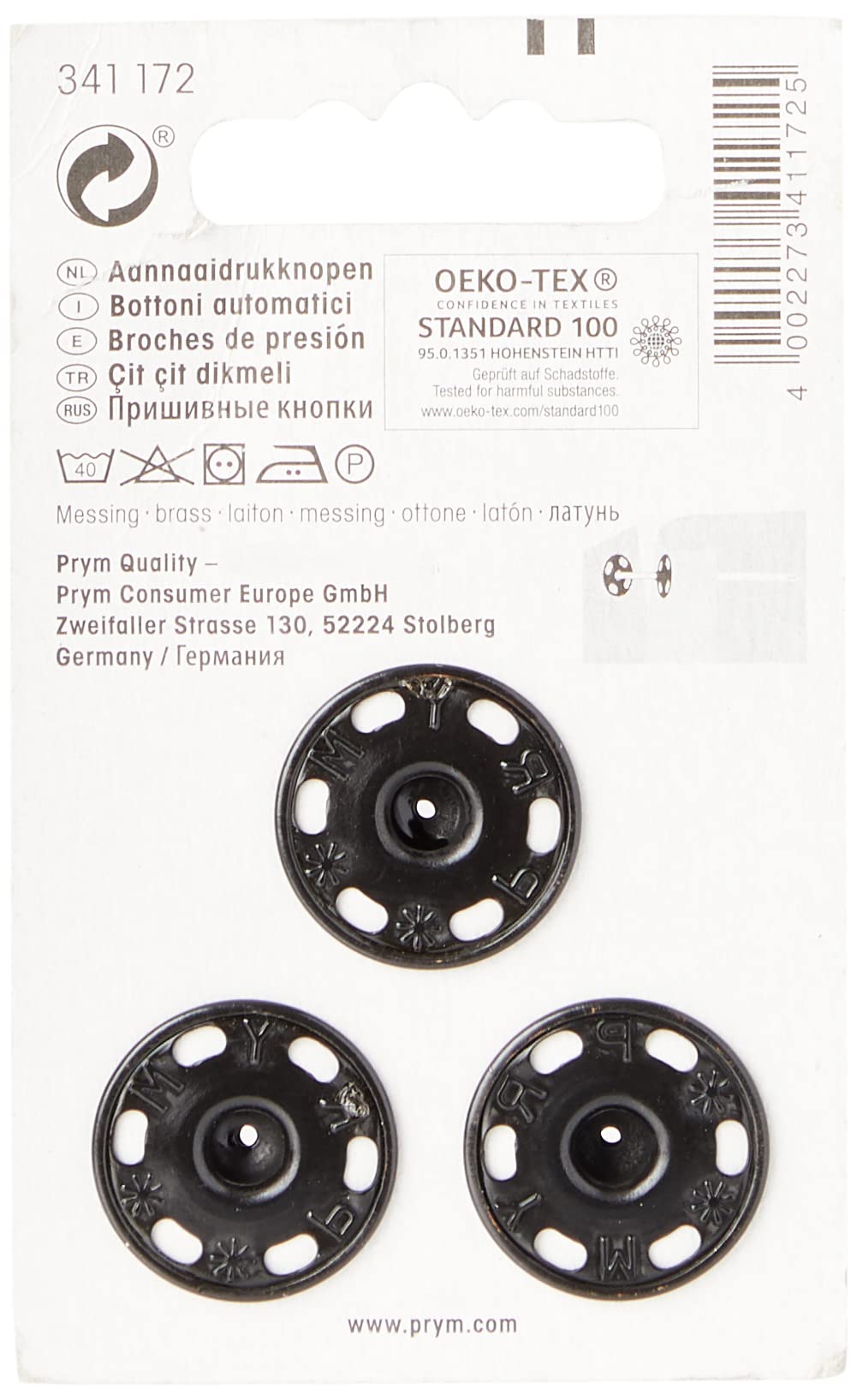prym-bottoni-a-pressione-da-cucire-ottone-nero-21-mm-3-pezzi image 2