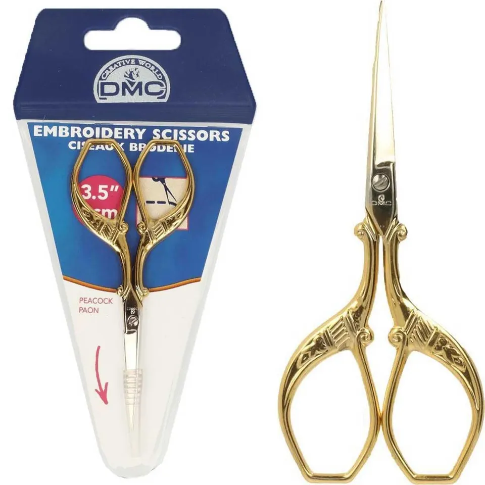 dmc-forbici-da-ricamo-pavone-dorate-9-cm-acciaio-inox image 1