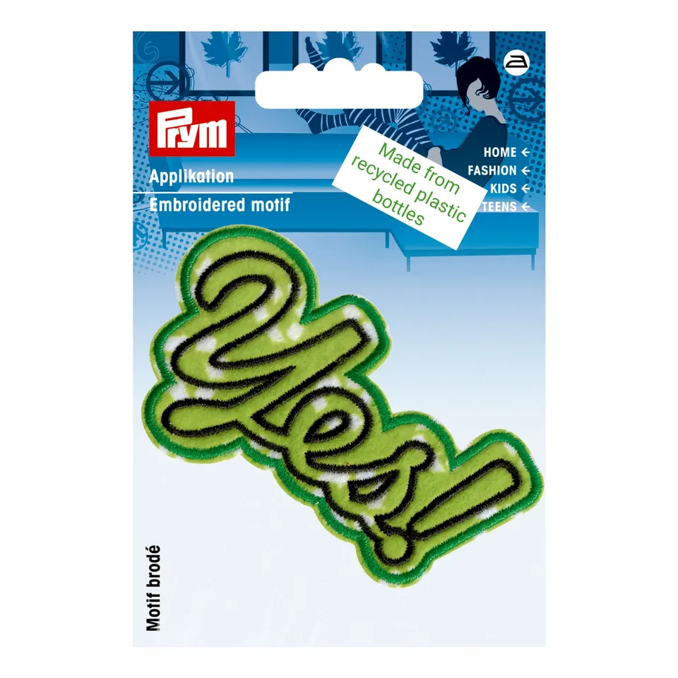prym-926746-applicazione-termoadesiva-scritta-yes-riciclata image 1