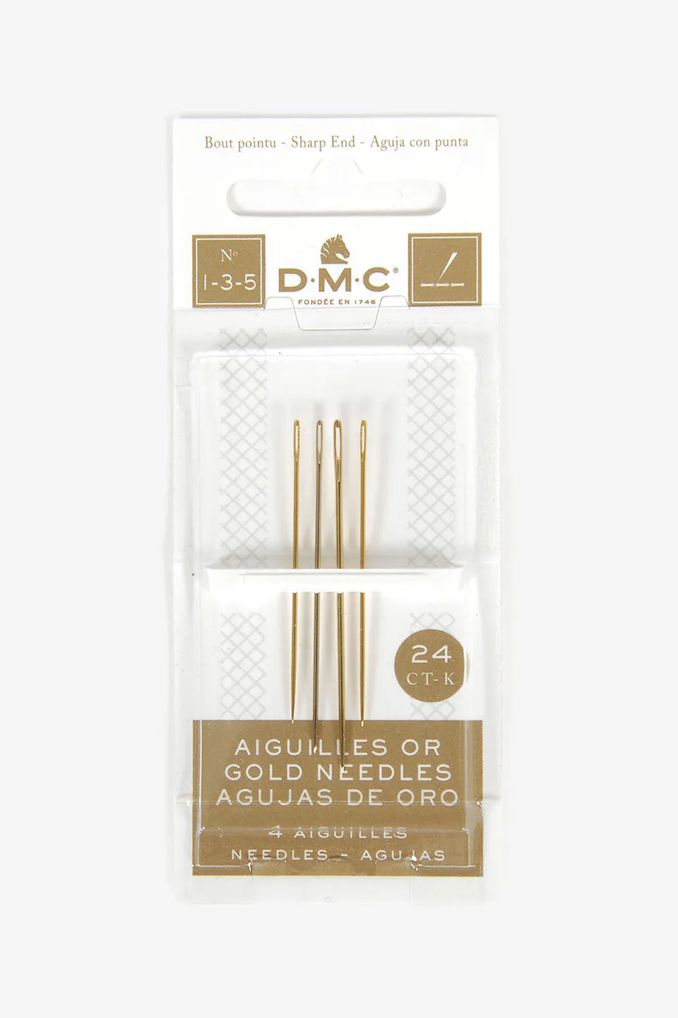 dmc-aghi-da-ricamo-oro-18-carati-misura-1-5-4-pezzi image 1