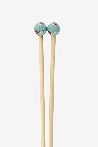 dmc-knitty-ferri-maglia-in-bamb-40-cm-n-7-blu-con-pomolo-fiori image 5