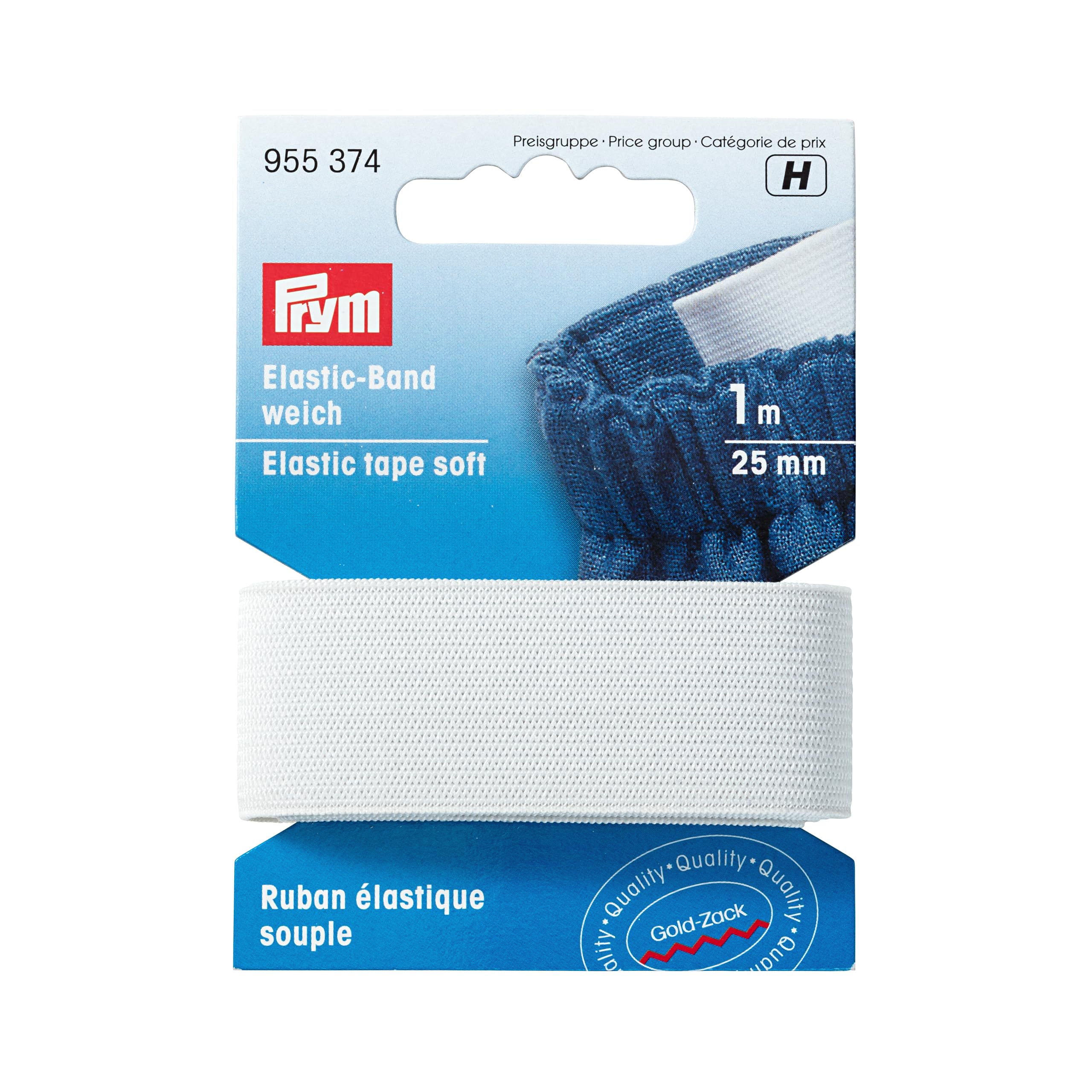 prym-nastro-elastico-morbido-bianco-25-mm-x-1-m image 1