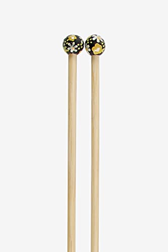 dmc-ferri-maglia-in-bamb-40-cm-con-testa-dipinta-a-mano-motivo-fiori image 5