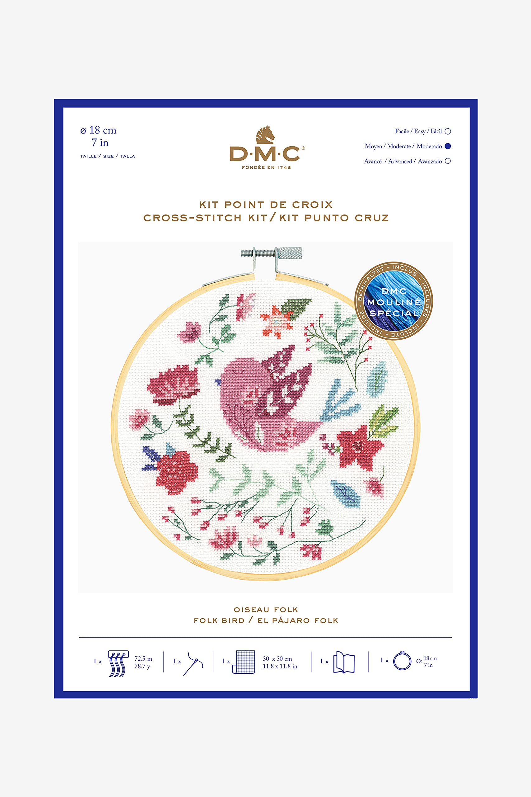 dmc-kit-punto-croce-uccellino-folk image 2