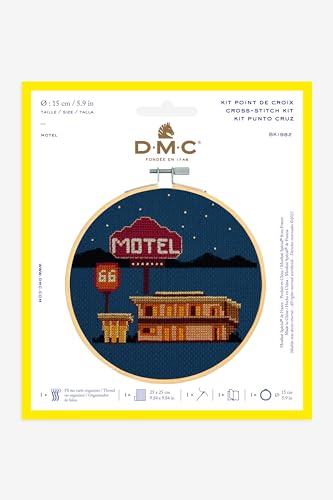 dmc-kit-punto-croce-il-sogno-americano-motel-con-telaio-15-cm image 4