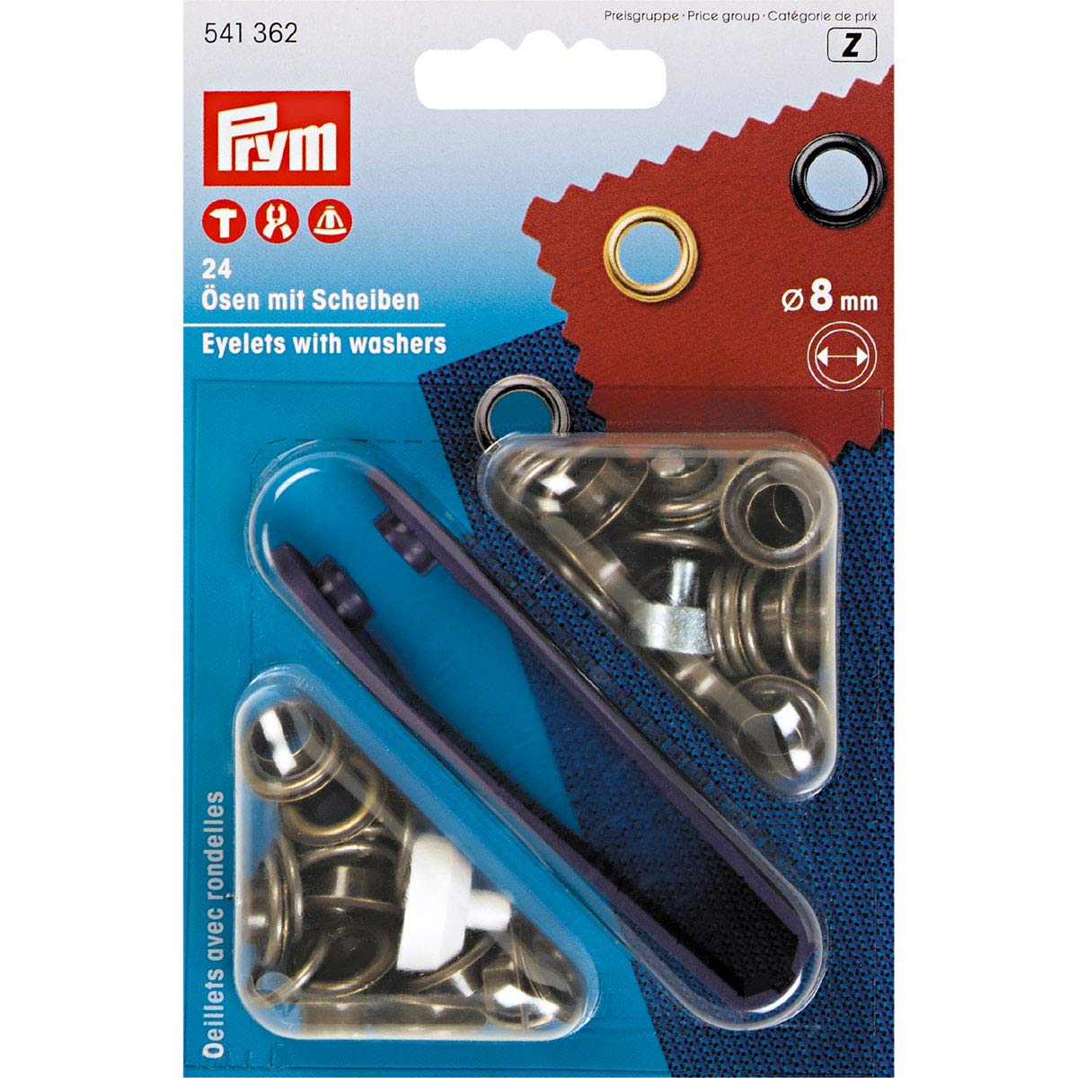 prym-occhielli-con-rondelle-ottone-8-mm-24-pezzi image 1
