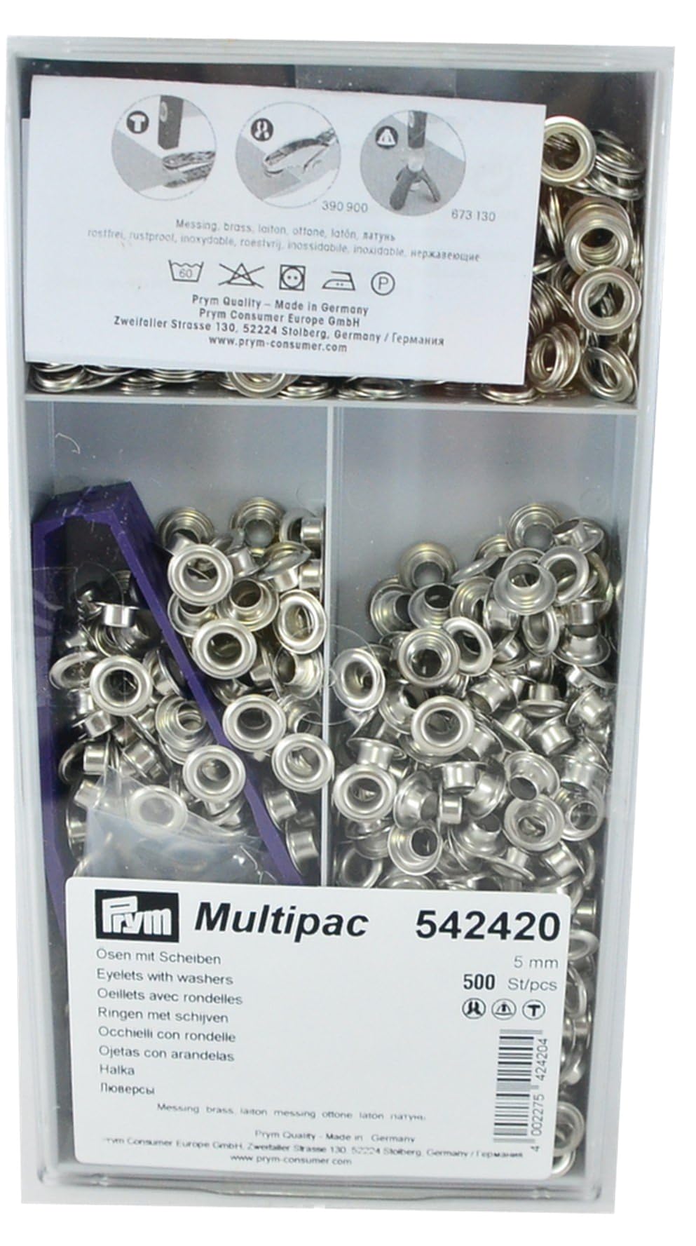 prym-occhielli-con-rondelle-ottone-8-mm-24-pezzi image 2