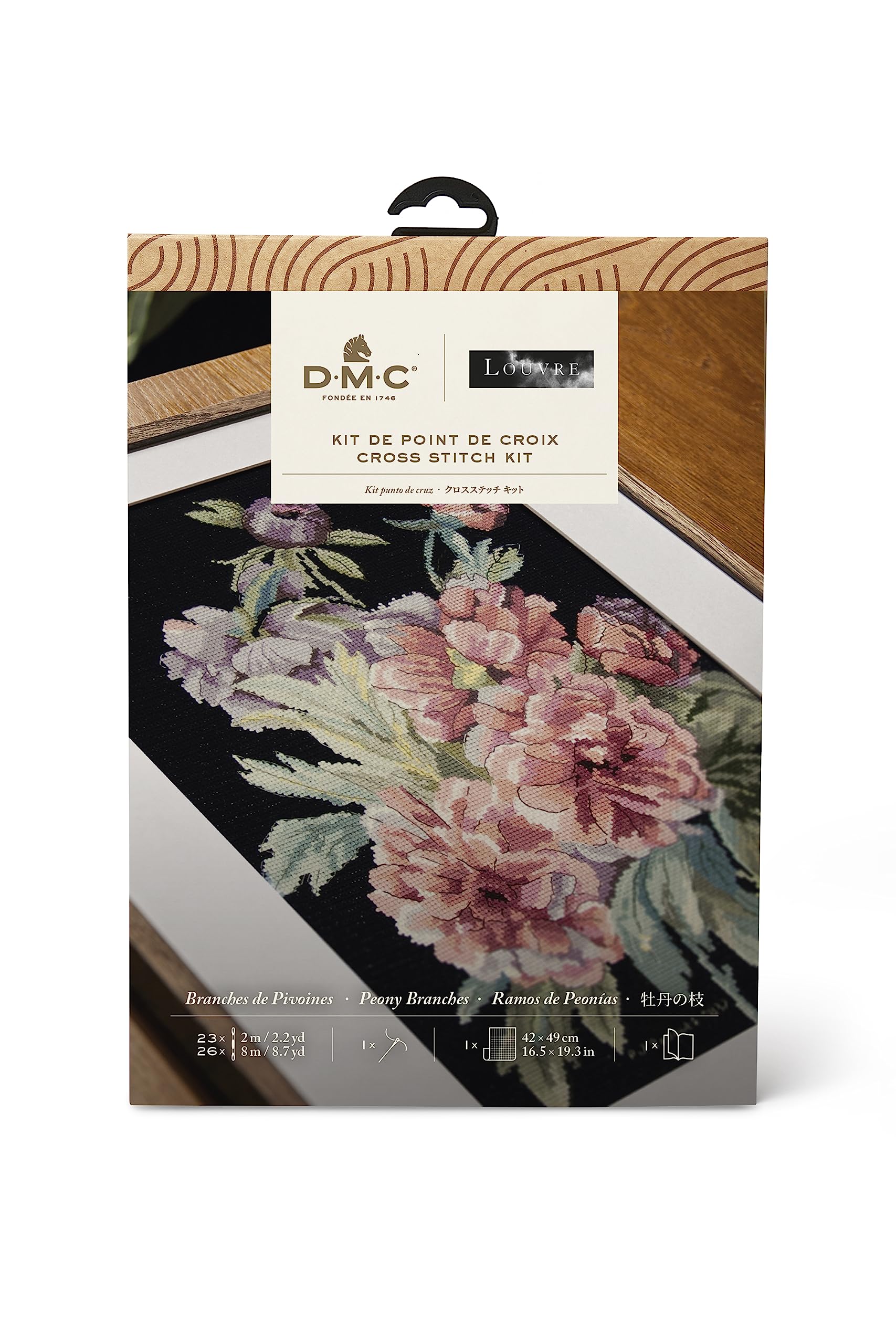 dmc-x-le-louvre-le-peonie-di-p-j-redout-kit-punto-croce-avanzato image 1
