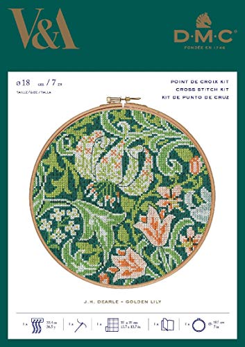 dmc-the-masters-collection-kit-ricamo-giglio-dorato-di-william-morris-cotone-aid image 2