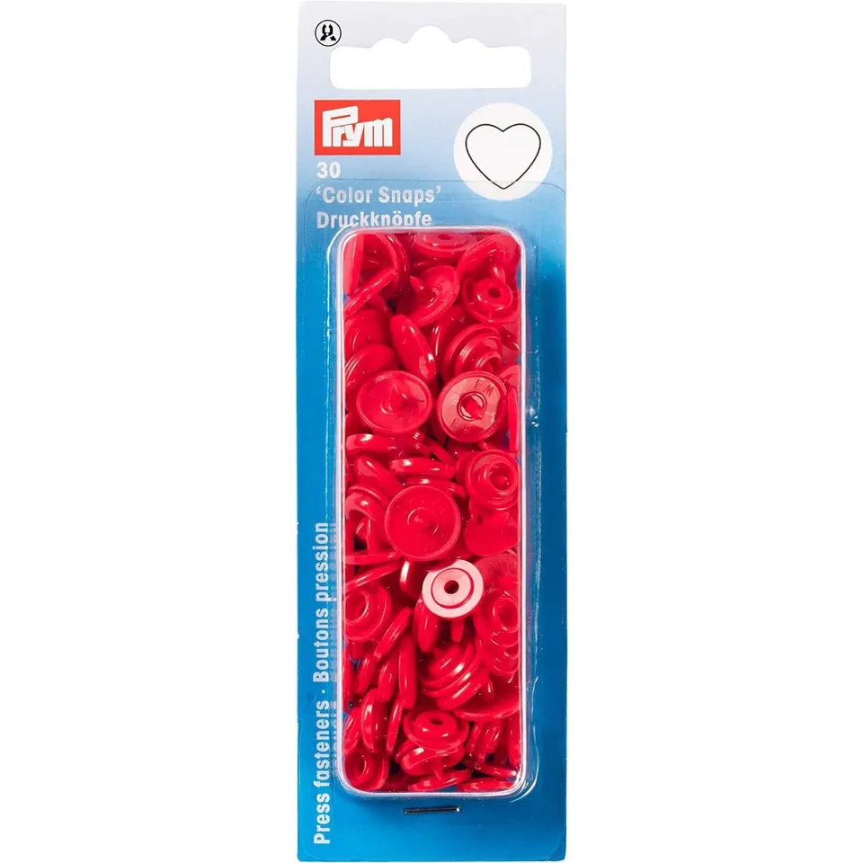 prym-colorsnaps-a-cuore-12-4-mm-rossi-30-pezzi image 1