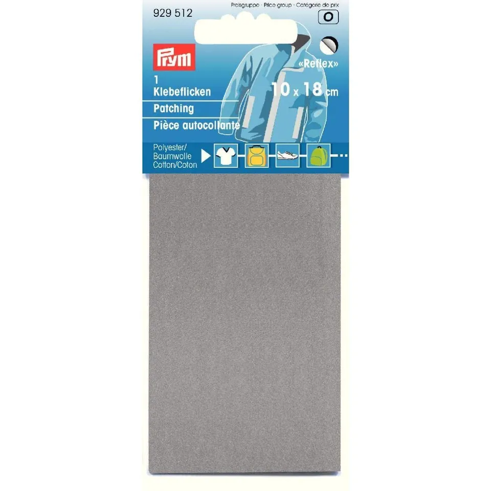 prym-toppe-adesive-riflettenti-10-x-18-cm-argento-per-tessuti-tecnici-1-pezzo image 1