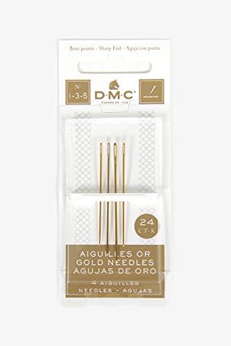 dmc-aghi-da-ricamo-oro-18-carati-misura-1-5-4-pezzi image 3