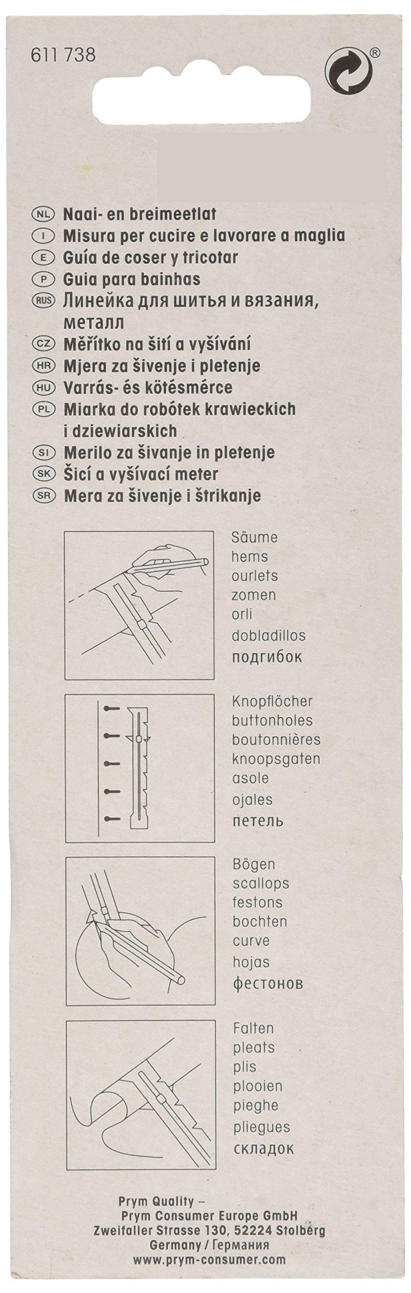 prym-righello-per-cucire-e-maglia-in-metallo-12-5-cm-multicolore image 2