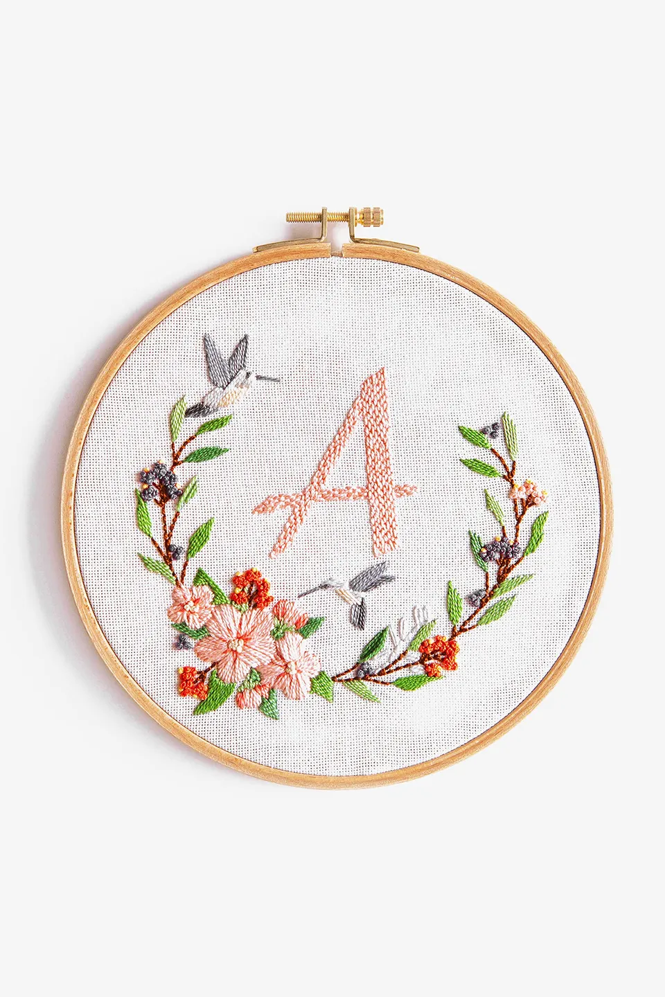 dmc-kit-ghirlanda-di-fiori-pearl-cotton-con-telaio-17-5-cm image 1
