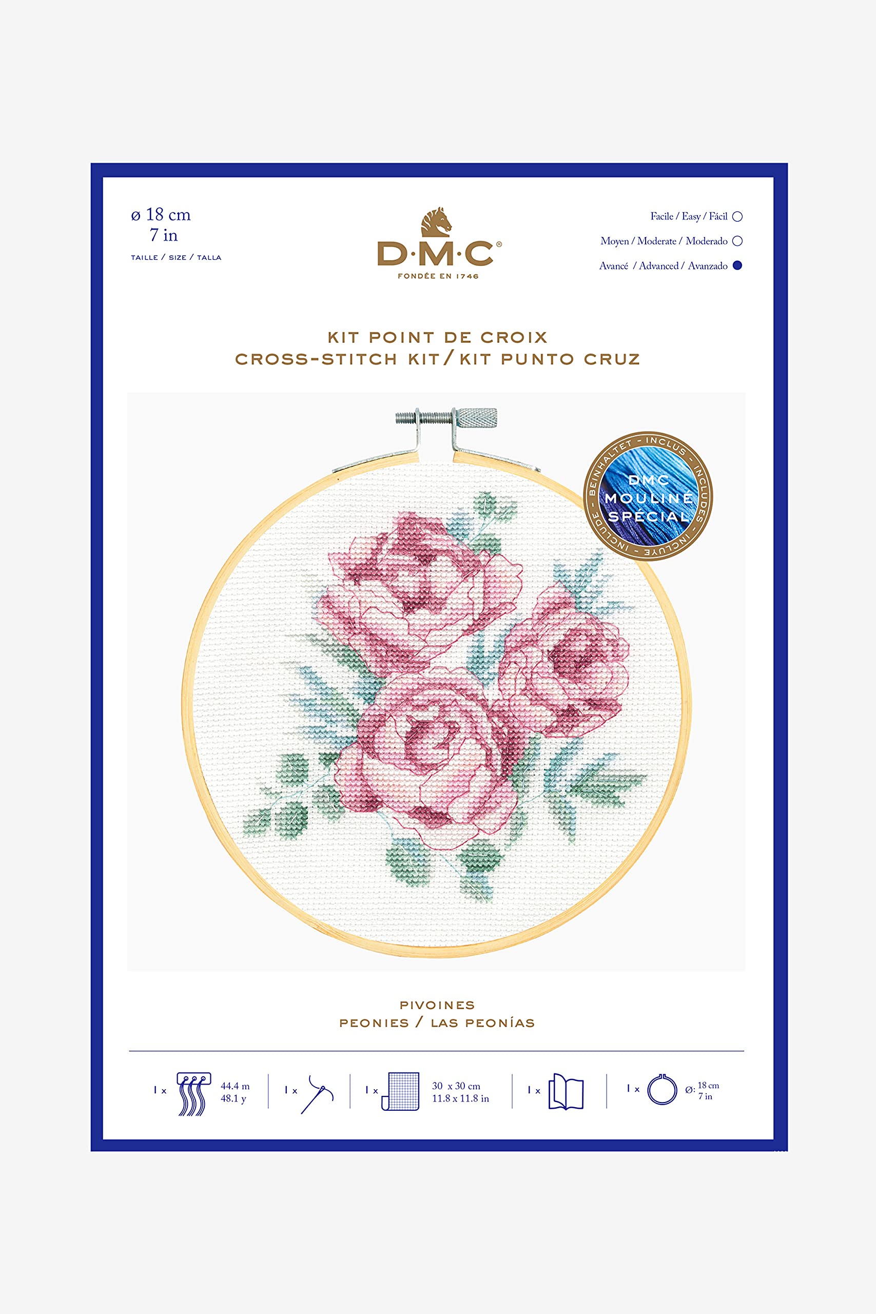 dmc-gift-of-stitch-kit-punto-croce-peonie-aida-14-ct image 2