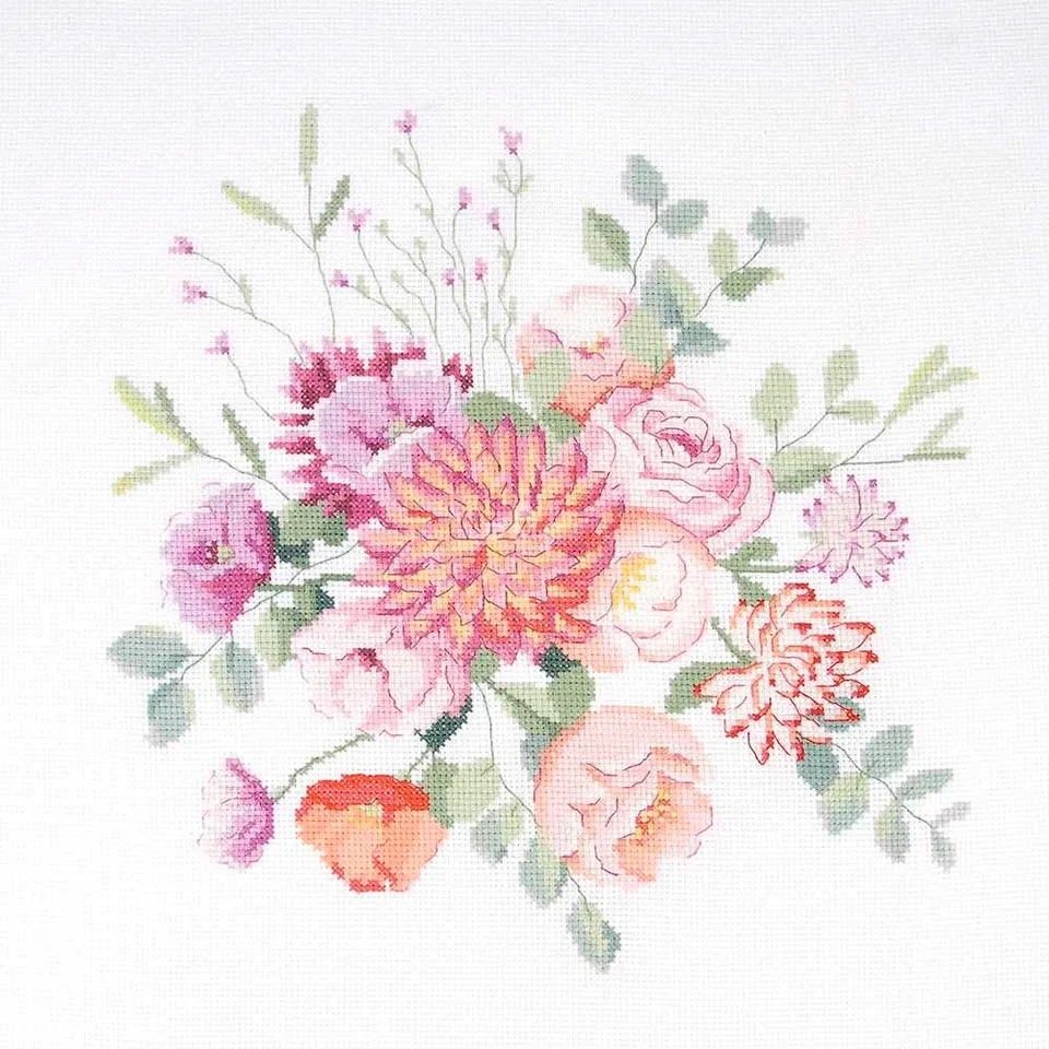 dmc-vintage-bouquet-by-nathalie-weinzaepflen-kit-punto-croce-intermedio image 1
