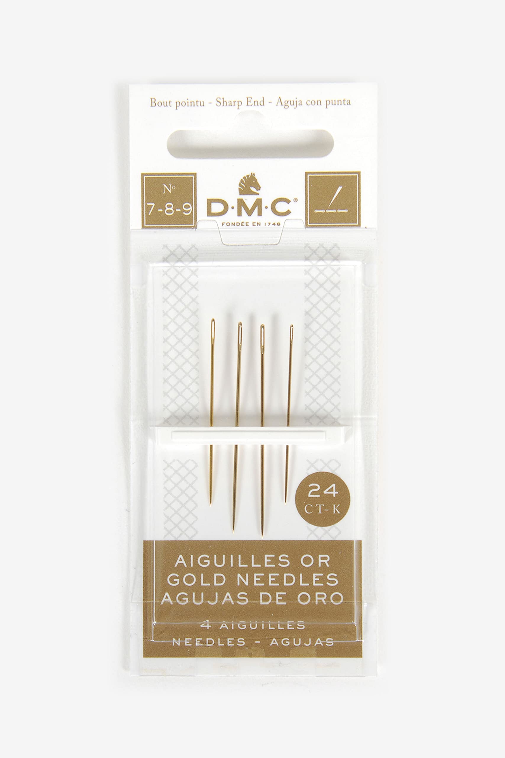 dmc-aghi-da-ricamo-oro-18-carati-misura-1-5-4-pezzi image 2