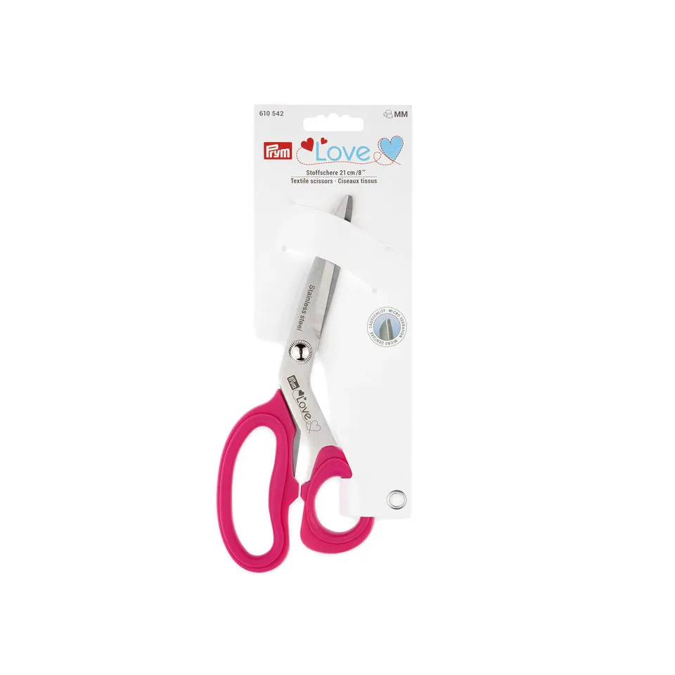 prym-love-forbici-tessuto-micro-dentatura-21cm-rosa image 1