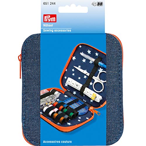 prym-kit-cucito-da-viaggio-in-custodia-denim-con-zip-arancione image 5