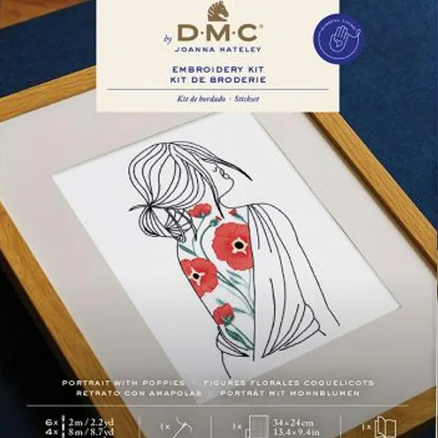 dmc-silhouette-floreali-papaveri-di-joanna-hateley-kit-ricamo-facile image 1